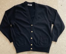 Gönner / Schoeller Strickjacke Damen Gr. 42 Schwarz Langarm Feinstrick Wolle