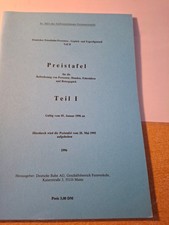 Deutsche Bundesbahn - Nr. 602/1 - Preistafel für Beförderung von Personen - 1996