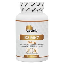 Vitamin K2 MK7 200 mcg Tabletten – Hochdosiert & Bioverfügbar – Sowelo