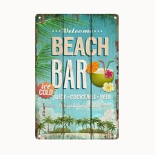 Bild retro blechschild beach - bild,