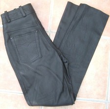 Lederjeans Jeans schwarz mit