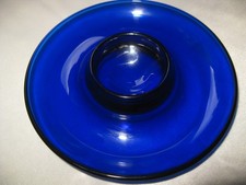 Eierbecher 6 Stück * Glas * Blau * mit Schalenablage *