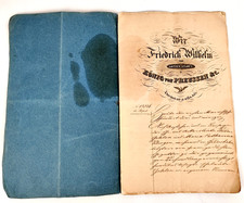 Antike Urkunde von 1845 – Friedrich Wilhelm König von Preußen 10 Seiten Original