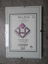 Rahmenloser Bildhalter Bilderrahmen 10,5 x 15 cm Normalglas von Mersch