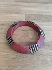 Armreif aus Holz mit goldenen Elementen - Modeschmuck