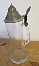 Bierkrug mit zinndeckel glas - mit,