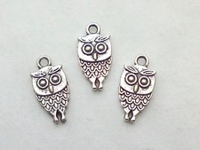 5x Anhänger *Eule 18x9mm Charms Vogel Uhu Metallperlen Schmuck Deko Basteln