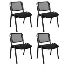 4er Set Besucherstuhl Konferenzstuhl Stapelstuhl Netzrücken schwarz EIGENTLICH 