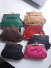 Damem Geldbörse Klippverschluss Knipsbörse + Patchworkleder+ versch. Farben +N+