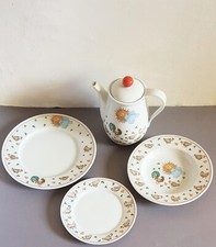 Kanne und 3 Teller - Porzellan - Schirnding - Dekor Hahn Henne - auch für Kinder