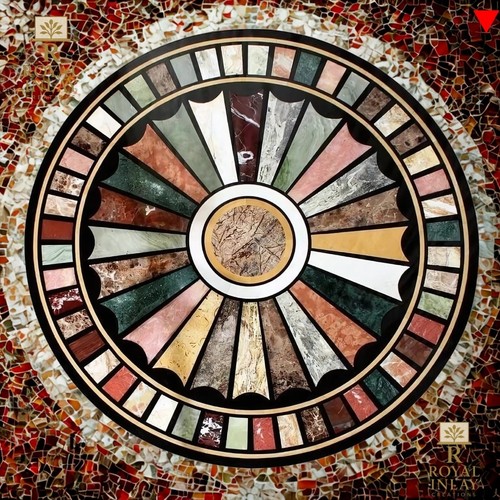 Regal mehrfarbig marmor mosaik - mehrfarbig,