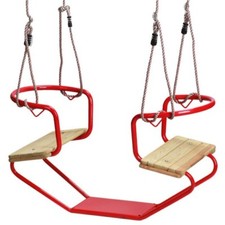 Doppelschaukel rot Metall