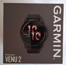 Garmin Venu 2 45mm Edelstahlgehäuse mit Silikonarmband - Schwarz/Schiefergrau...