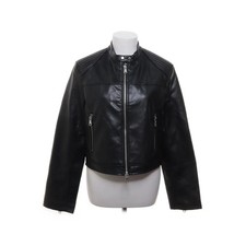 H&M, Jacke, Damen, Größe: M, Schwarz, Polyester, Einfarbig, Lederimitat -bvJ