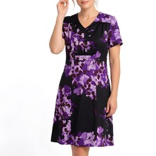 Vintage lila Blumen Kleid