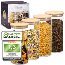 Vorratsglas Vorratsgläser Vorratsdose Glasbehälter mit Bambus Deckel B-Ware