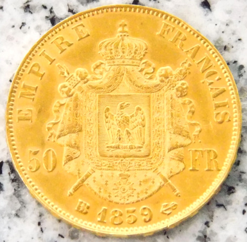 Goldmünze francs 1859 bb - goldmünze, 50
