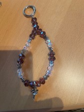 Handyband Handykette Handyschlaufe aus Kristallperlen Handarbeit mit Schutzengel