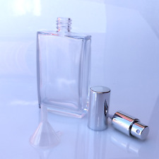 Parfum Flakon -GLAS- leere Flasche mit Trichter-50ml-SILBER-509S