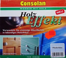 Consolan Holz Effekt Fliederblau Grundierung Strukturfarbe Holzmaserung Farbe 