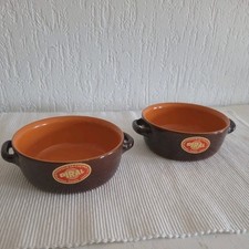 2x Piral Albisola Keramik Italy  Aufflaufform Geschirr Vintage Braun,Schale,12cm