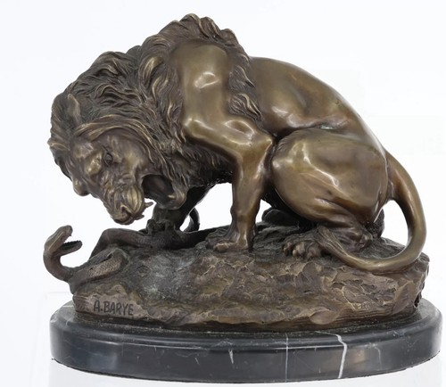 Bronze löwe mit schlange - bronze,