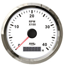 KUS Drehzahlmesser 4000 U/Min mit Edelstahllünette, Beleuchtung gelb oder rot