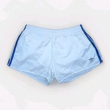 ADIDAS Beckenbauer Glanz Nylon Shorts D8 Sprinter Sport Vintage weiß Fußball Gym