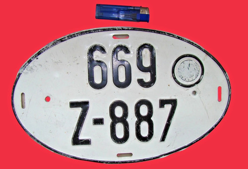 Altes ovales zoll kennzeichen - ovales,