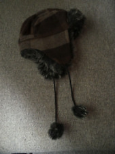 Seeberger Trapper/ Pilotenmütze Tschapka- Fell-Besatz braun-kariert, NEU, 29 EUR