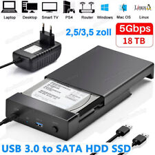USB 3.0 Externe Festplattengehäuse 2,5 3,5 Zoll SATA SSD HDD Festplatten Case DE