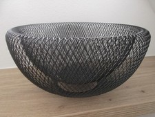 Metallkorb Schwarz Rund Draht Korb Metall Obstkorb Brotkorb Deko 25 x 12cm