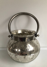 Teelichthalter Bauernsilber Windlicht Glas ca. 11,5 cm Landhaus Shabby Chic 