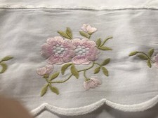 Kopfkissen-weiß, reine Baumwolle-geknöpft-Damast -bestickt -Vintage-Landhausstil