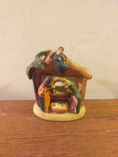 Vintage keramik krippe - keramik,