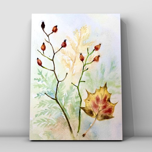 Original aquarell bild mit - original,