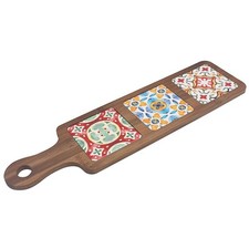 Langes Käsebrett Toskana Boho Stil mediterran Wurstwaren Serviertablett