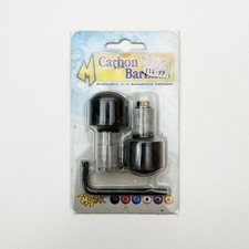 MOTRAX Motorrad eloxierte schwarze Kohlefaser Lenkerenden - NEU & VERSIEGELT