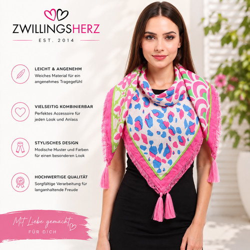 Zwillingsherz vierecks tuch - zwillingsherz, vierecks-tuch