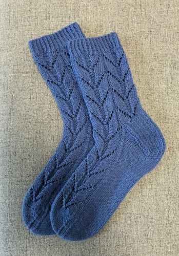 Handgestrickte wollsocken blau - handgestrickte,