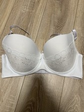 Sexy Damen Bügel BH Weiß Gr. 85 E Lingerie Dessous Unterwäsche Muster Blumen