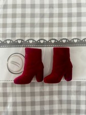 Vintage Puppenstiefel Rot Bordo Velours 70-80erFür Barbie Petra Fashion Boutique