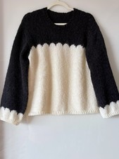 Damen Pullover Mohair/Alpaca/Merino handgestrickt Größe 40