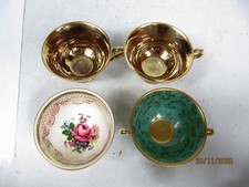 4 MOKKATASSEN MIT VERGOLDUNG, HUTSCHENREUTHER