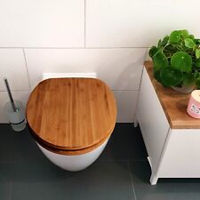 banjado WC-Sitz Bambus Holz mit Absenkautomatik Toilettendeckel O Form Klobrille