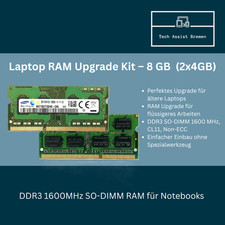 Laptop RAM 8GB DDR3 1600MHz SO-DIMM – Speicher Upgrade Notebook