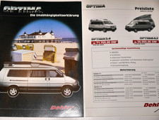 Prospekt Broschüre VW T4 DEHLER MOBILE Optima 4.7 +5.4 +Hochdach + Preise 9/1997