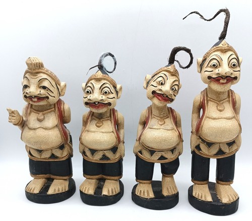 Punakawan holz statuen - punakawan, holz-statuen