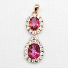 Mystik Topas Cubic Zirkonia Anhänger 925 Silber 585 Roségold vergoldet