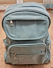 Rucksack hellblau Wildlederoptik ca. 35 x 28 cm